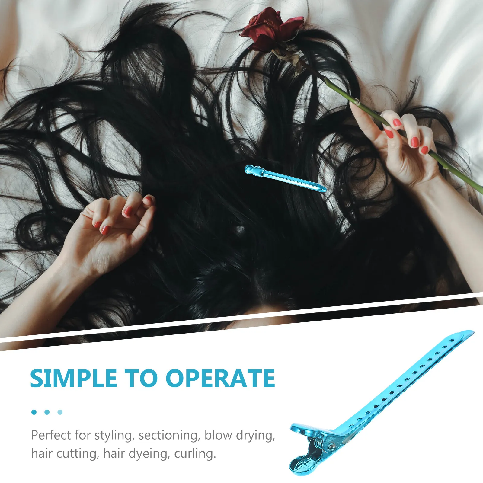 12Pcs Salon Hair Clips Hair Styling Partition Clamps for Blow Dry Haircut Sectioning Dyeing Curling Barber Use No Dent No Damage