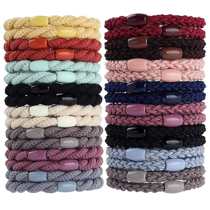 

Hair Ties for Women Girls, Elastics Hair Bands Ponytail Holders for Thick Hair, No Damage No Crease Hair Elastics 12pcs