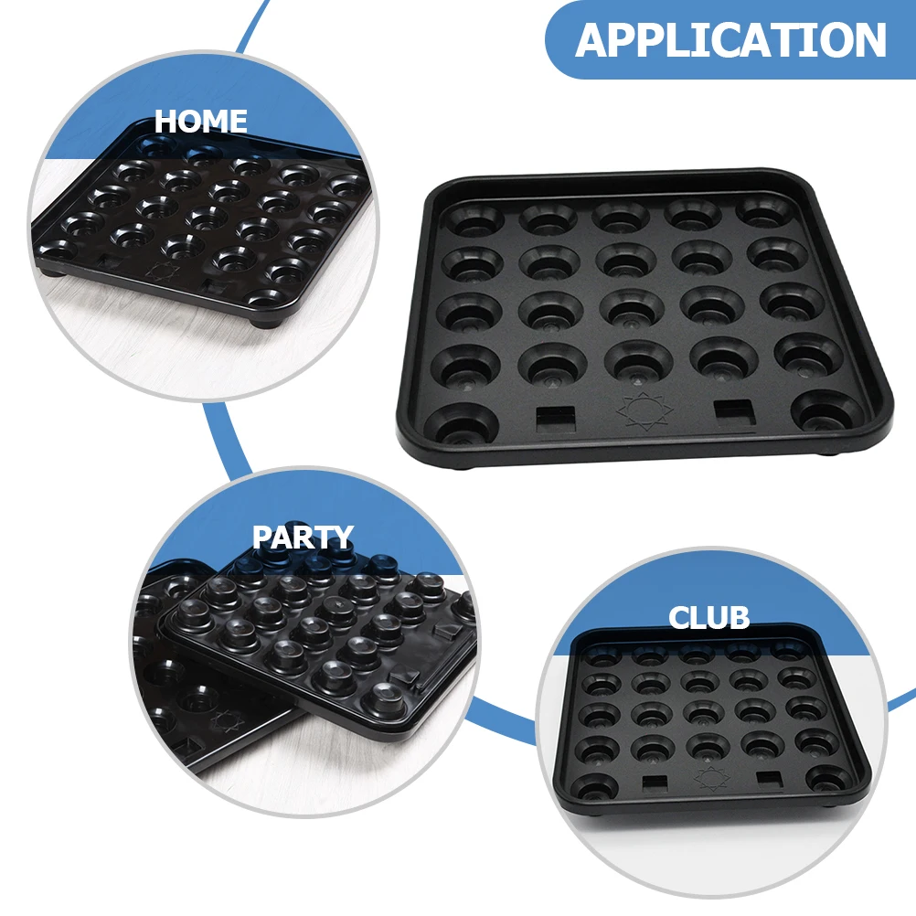 

Plastic Pool Table Accessory Black Snooker Tray Storage Billiard Ball Holder Plate 16 Balls Tray for Home Party Club
