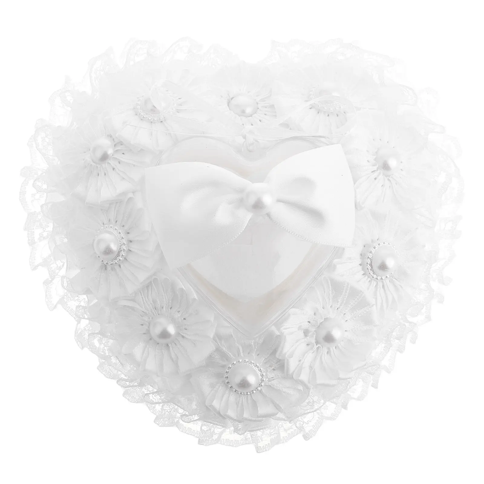 

Подушка для обручальных колец в форме сердца: элегантная подушка для церемонии помолвки, романтический декор для подношения колец, свадебные принадлежности