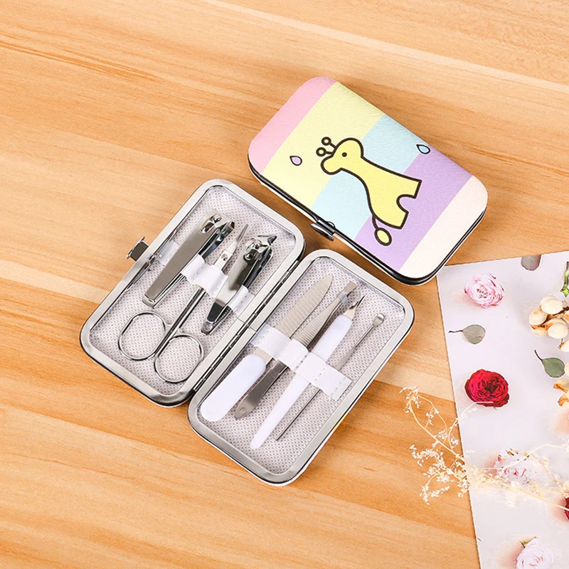 1/2/3PCS set Cartoon printing nail clipper set nail clipper eyebrow clipper nail file ear spoon beauty manicure Portable Travel