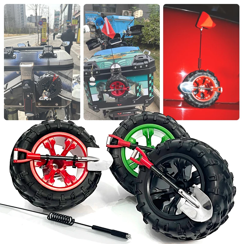 Spare Tire Model Of Automobile Car Tail Decor 11.5CM Car Wheel Mast Whip Stereo Radio personality Car Accessories Ornament