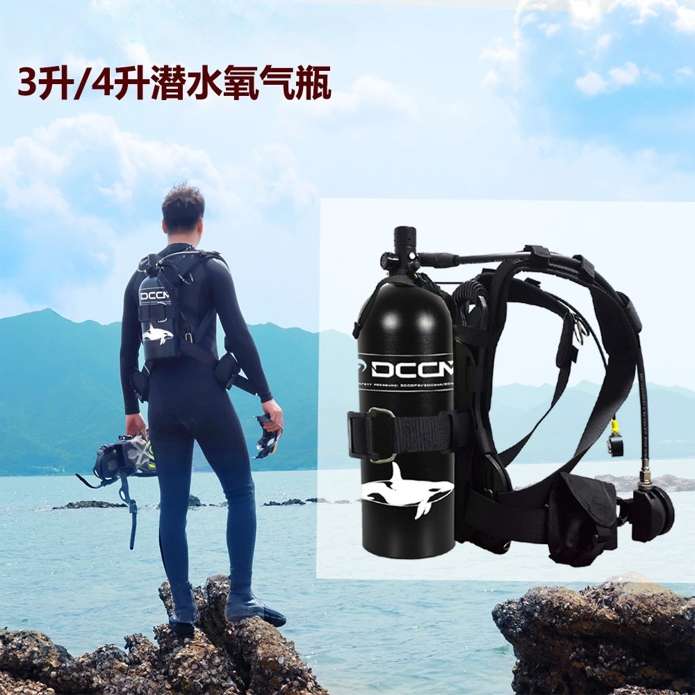 3L Portable Scuba Diving Gear Set Underwater Oxygen Tank Fish Catching Device Diving Respirator