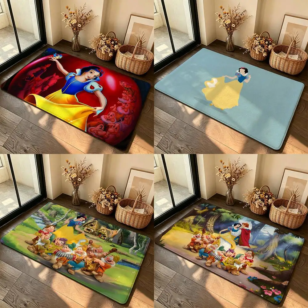 Classic Anime S-snow-WhiteS Cute Carpet Bathroom Anti-slip Mat Door Mat Home Decoration Mat Entrance Door Mat Scratch-resistant