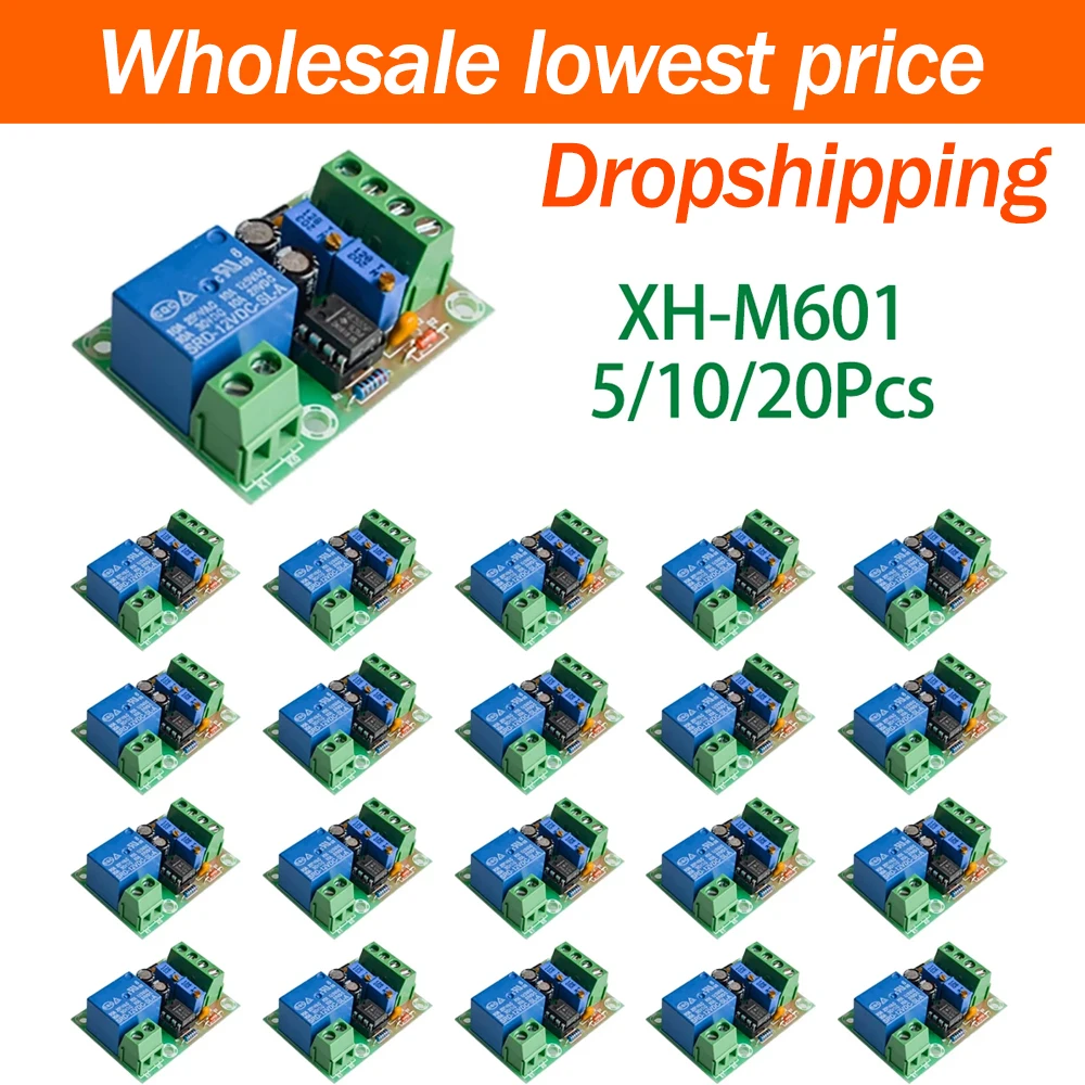 5/10/20Pcs XH-M601 12V Storage Battery Charging Controller Board Intelligent Auto Charging Stop Power Cut Off Protection Module