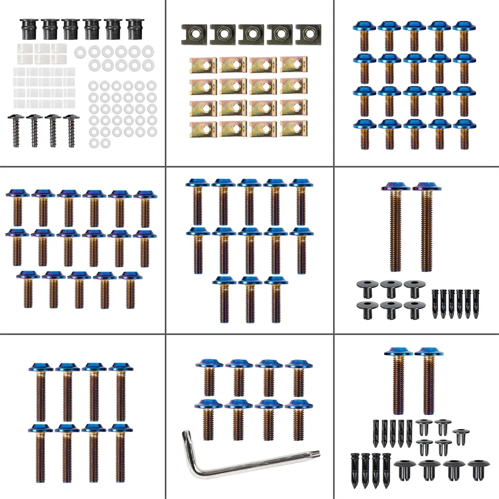 

S1000R S1000RR Fairing Bolt Kit Body Screws for BMW S 1000R 1000RR 2012-2023 Motorcycle Stainless Steel 198PCS Nuts Clips