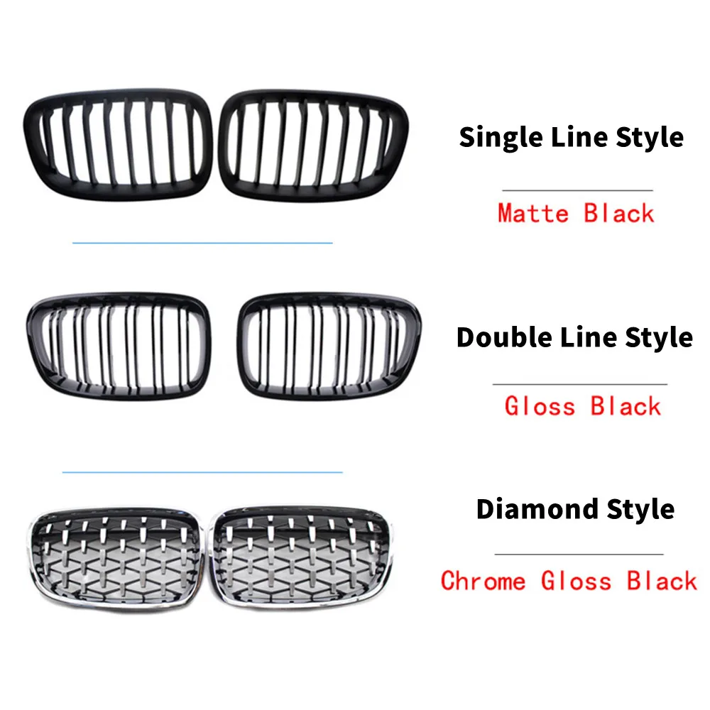 Für BMW 1er F20 F21 2011–2014 Einzel-/Doppel-/Diamant-Stil Frontstoßstange Racing Grille Nierengitter Autoersatz – Detail 2