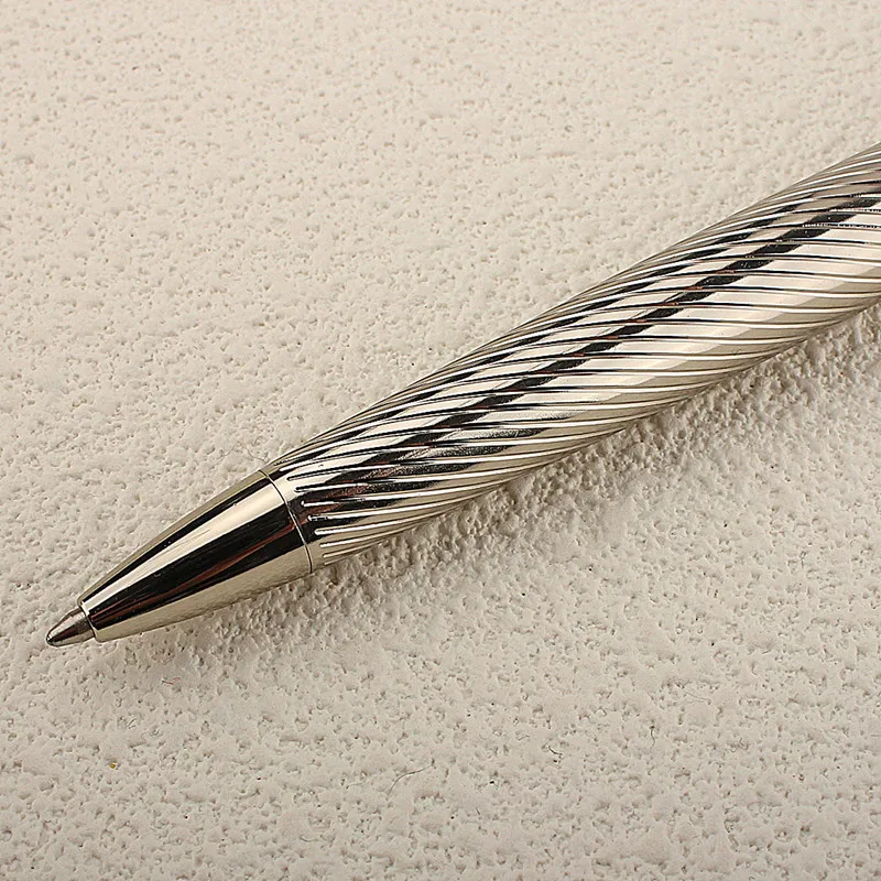 Metal Gel Pen Stainless Steel Material Rotate Pens Ink Colors Blue Writing 0.7mm for School Office Stationery Ball Point Pen image 6