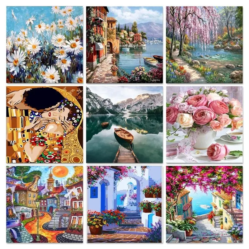 

SDOYUNO 40×50 cm Frame DIY Paint by numbers Handpainted Canvas painting Scenery Painting by numbers For adults Home decor