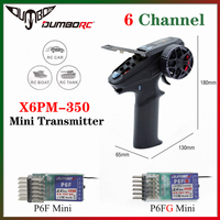 DUMBORC 2.4G 6CH X6PM-350 Transmitter P6F P6FG Mini Gyro Receiver 4.8-12V Remote Control for RC Car Boat Tank Model Toy Parts