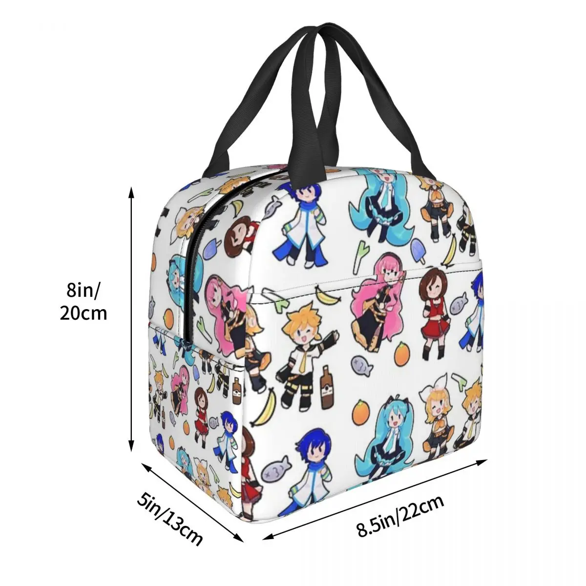 Vocaloid Chibi Chaos! Lunch Bags Insulated Bento Box Waterproof Lunch Tote Picnic Bags Cooler Thermal Bag for Woman Student