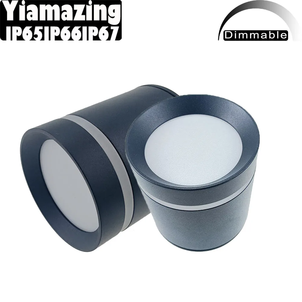 Macaroon IP66 Outdoor Waterproof IP65 IP67 Surface Mounted LED Downlight Dimmable 5W 7w 9W 12W 15W 18W Ceiling Wall Porch Light
