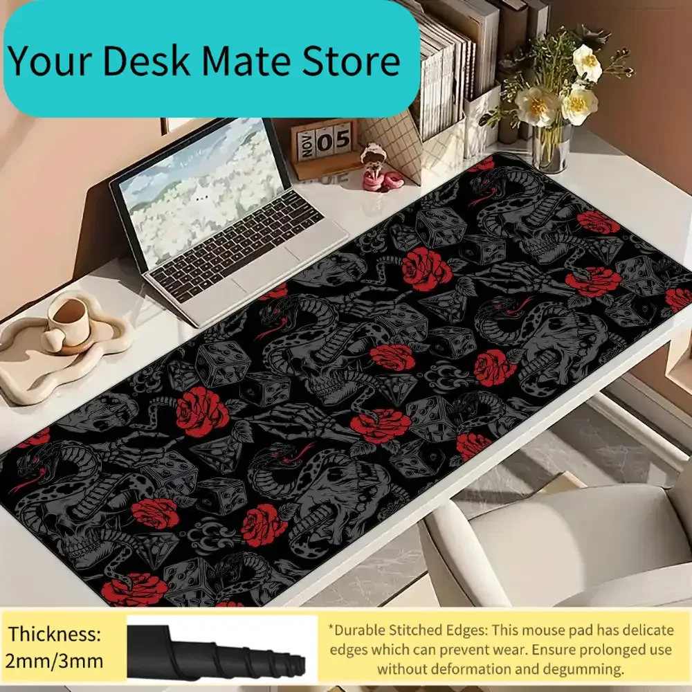 

Romantic Gothic style illustrations Mouse Pad Desk Mat with Stitched Edge Rubber anti-slip pc accessories Gaming mat mouse pa