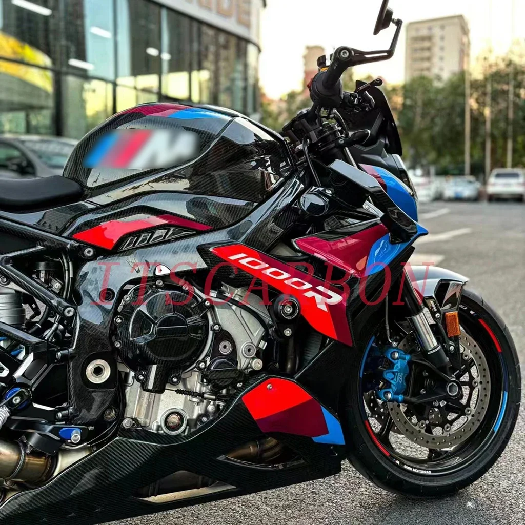 Pure Real Dry Carbon Fiber Winglets Rear Footrest Parts Fairing Fenders Cover Kits For BMW S1000R M1000R 2021 2022 2023 2024