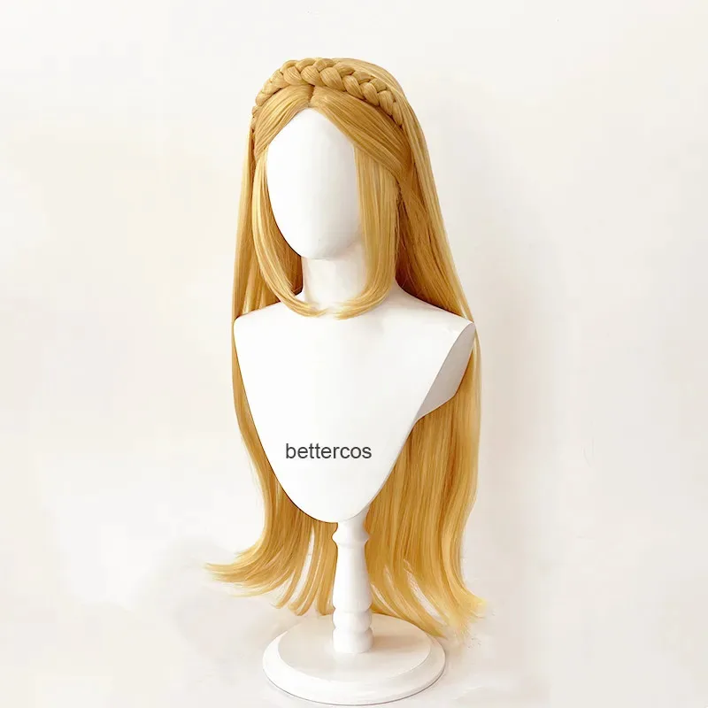 Princess Zelda Cosplay Long Golden Blonde Braided Heat Resistant Synthetic Hair Wigs + Wig Cap + Ears view 5