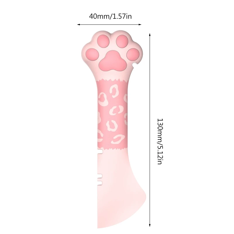 애완 동물 사료는 개와 고양이 사료 캔 오프너를위한 숟가락 쉽게 떠낼 수 있습니다. 귀여운 새끼 고양이 발 디자인 국자 내구성이 뛰어난 실리콘