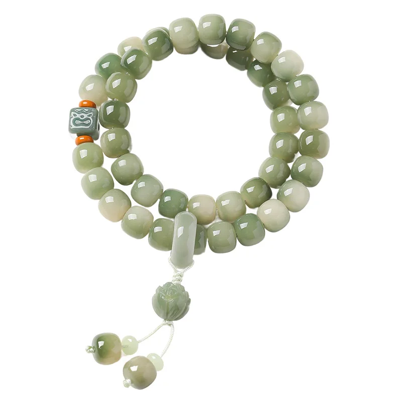 New Chinese Style Milk Green Bodhi Double Wrap Bracelet Meditation Prayer Beads Handheld Worry Beads Gifts