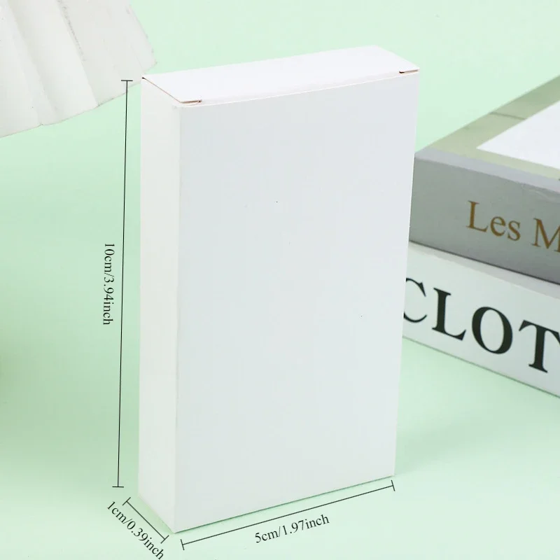 50pcs/lot Small White Cardpaper Boxes Wholesale Neutral Flat White Cardboard flat Folding White Packaging Box
