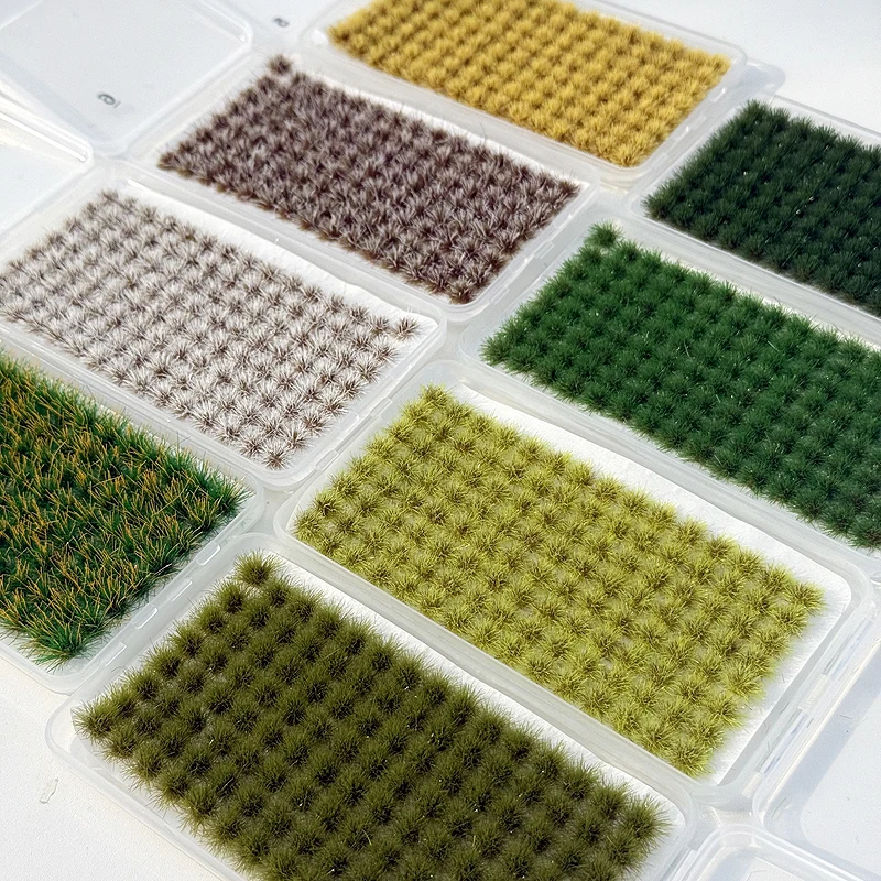 120pcs/Box 5mm Simulated Grass Clump Model Grass Needles Miniature Grassland Turf Train Railway Scenery Nylon Wild Grass Model