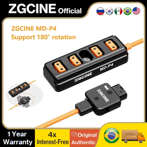 ZGCINE MD-P4 Adaptador divisor D-Tap macho a 4 puertos hembra D-Tap (23,6"")