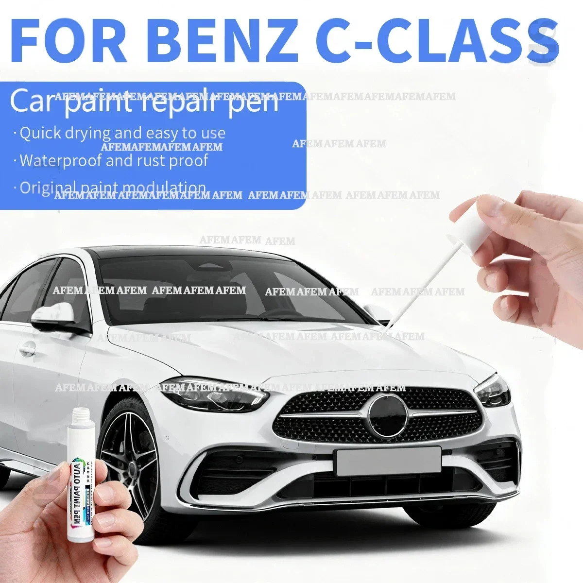 For Mercedes Benz C-Class 1993-2025 W204 W205 W206 Paint Repair Pen Touch Up Scratch Remover DIY Auto Accessories Black White
