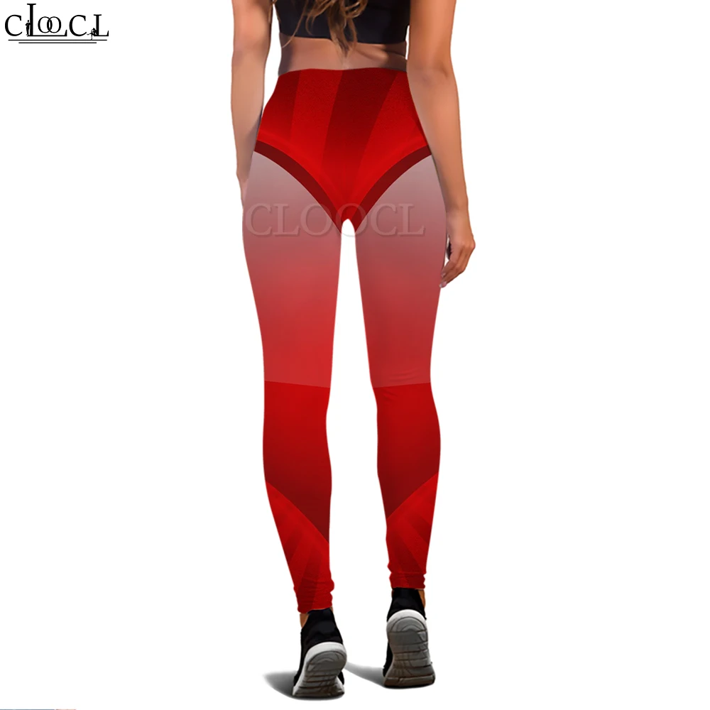 CLOOCL Sexy Women Leggings Heart Shape Print Patchwork Workout Sport Fitness Gym Tights High Waist Leggings Yoga Pants S-5XL