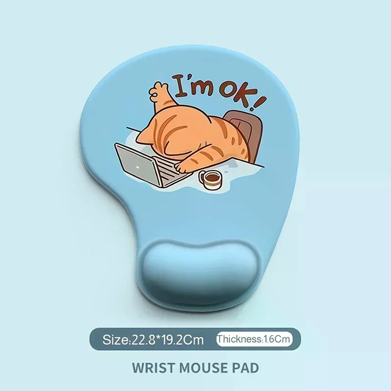 1pc Cartoon Animal Silicone Wrist Pad Mouse Rest Desk Mat Mouse Pad Stain-resistant Computer Accessories