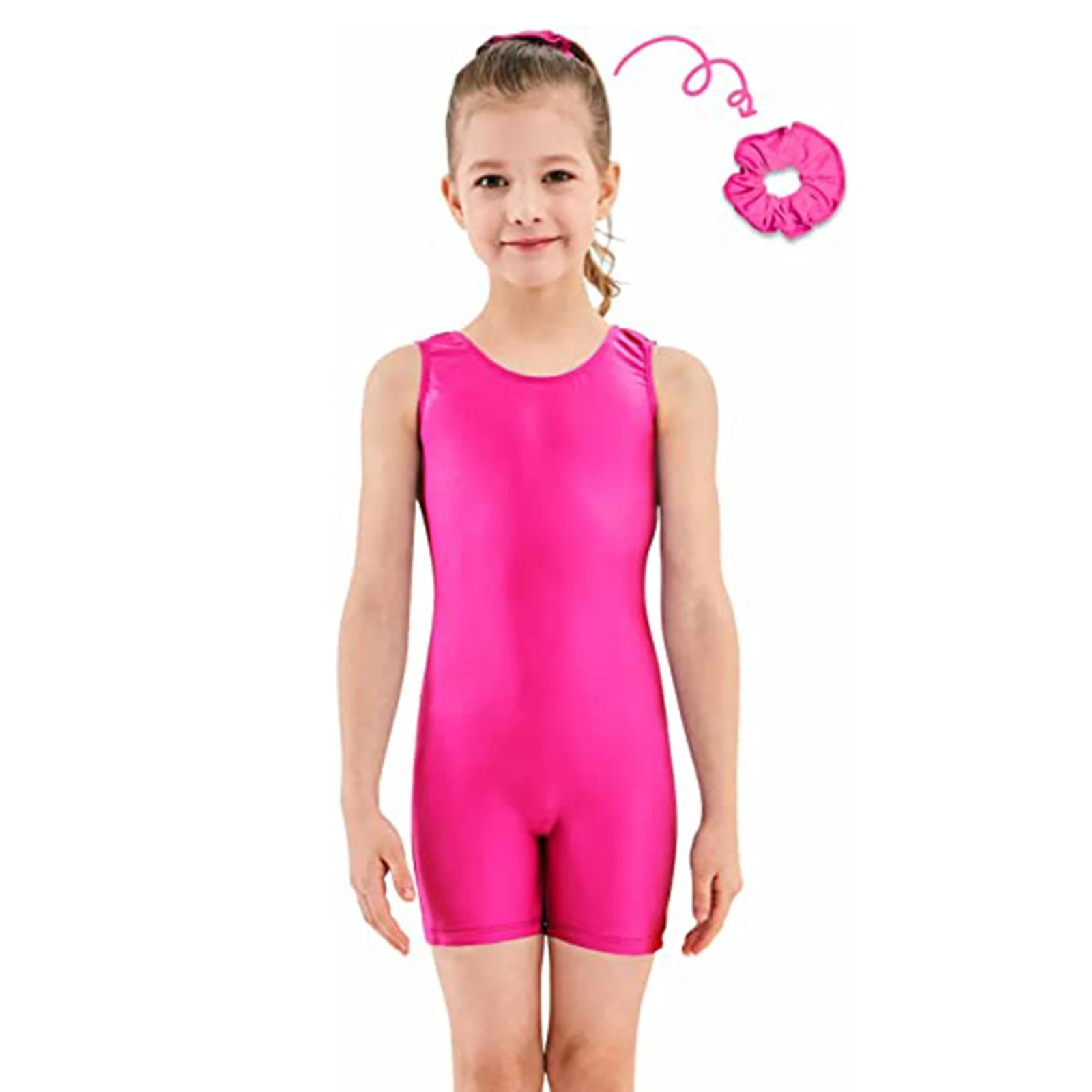 

Girls Nylon Ballet Dance Costumes Nylon Tank Biketard Boy Short Unitard Sleeveless Jumpsuits For Kid Gymnastics Bodysuit Spandex