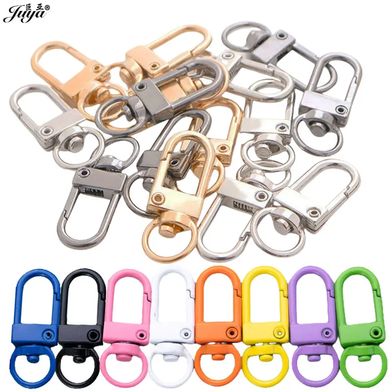 10pcs/lot Metal Colorful Keyrings Lobster Clasp Hook Connector For DIY Bag Pendant Keychain Jewelry Making Accessories