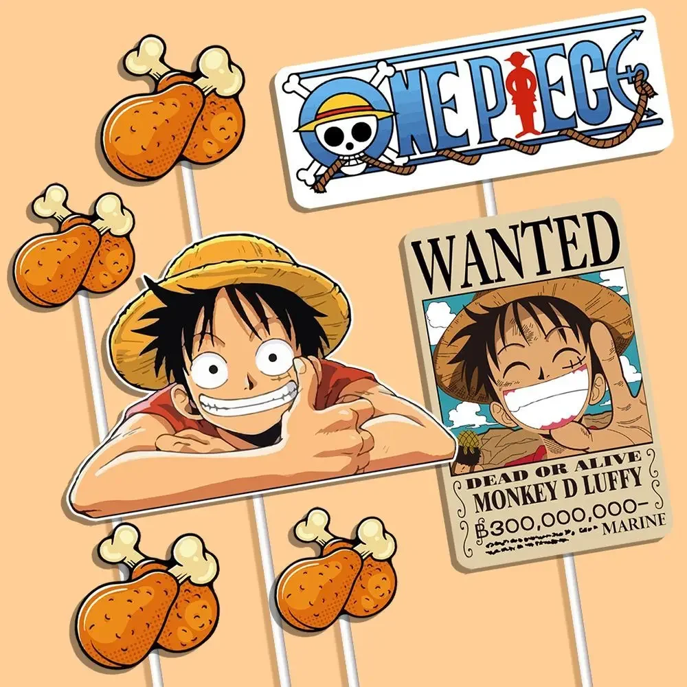 One Piece Luffy Tortendekoration Figuren Piratenschiff Segelboot Cartoon-Thema Kreative Kuchendekoration Geburtstag DIY Zubehör – Detail 4