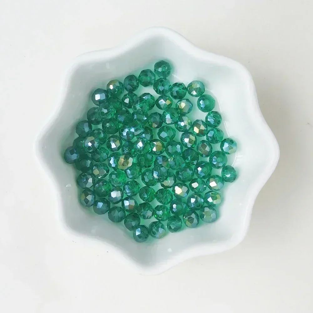 50pcs 4*6mm Rondell Austria Faceted Crystal Beads