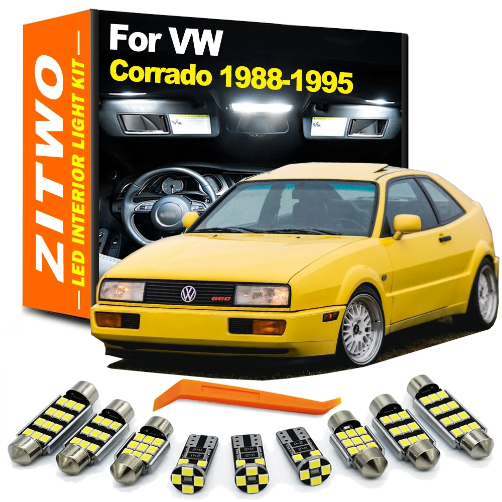 ZITWO 10Pcs LED Interior Light Trunk Reading Bulb Kit For VW Volkswagen Corrado 1988- 1990 1991 1992 1993 1994 1995 Accessories