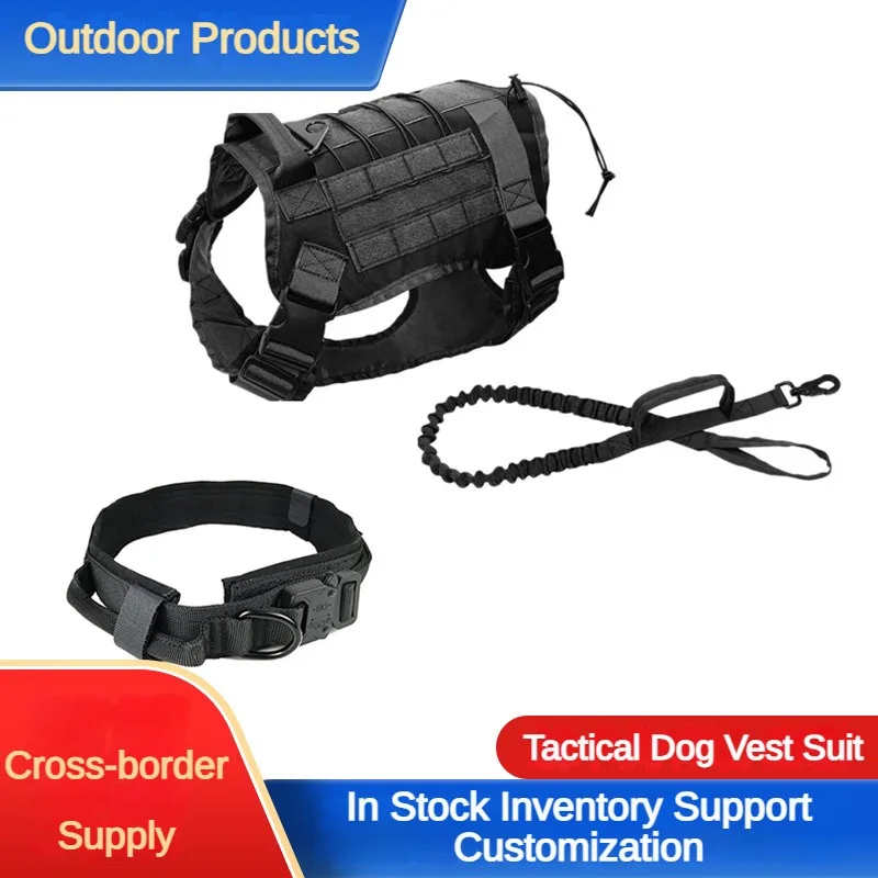 

Камуфляжный нейлоновый жилет для собак, тактический тренировочный костюм средней и большой, нагрудный жилет для собак, аксессуары для домашних животных