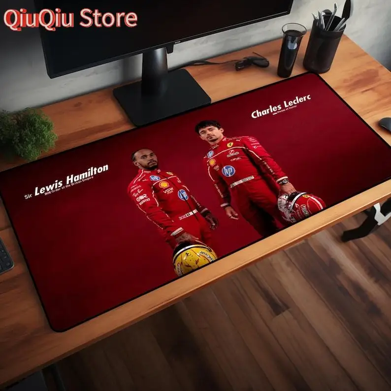 لوحة ماوس فيراري F1: لوحة ماوس ألعاب Hamilton & Leclerc Racing Car XXL RGB #1