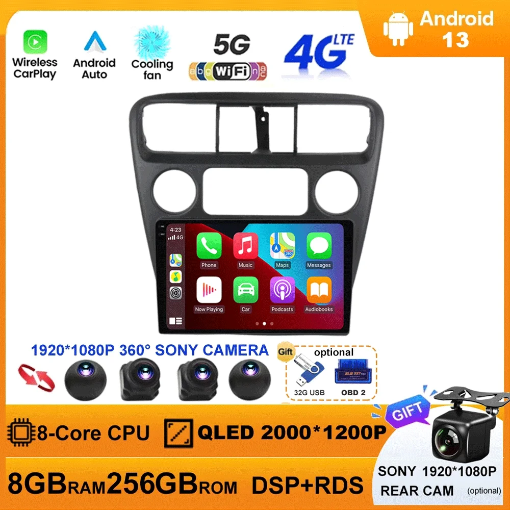 

Android 13 For Honda Accord 6 1998 - 2003 Car Radio Multimedia Video Player Navigation Stereo GPS BT Carplay Android Auto