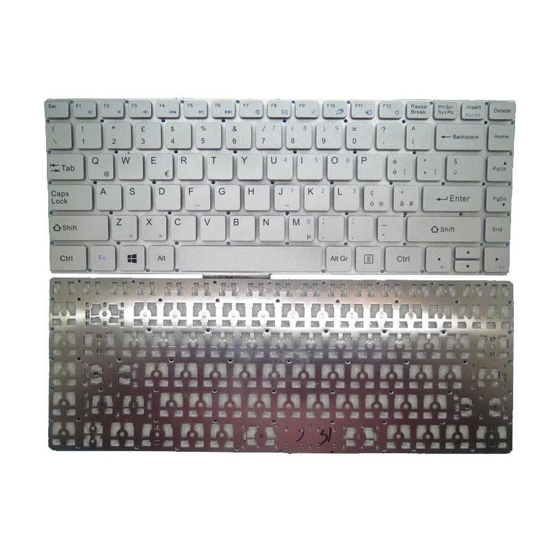 

Laptop Keyboard For mediacom FLEXBOOK EDGE 13S M-FBE13S Italian IT Without Frame Silver