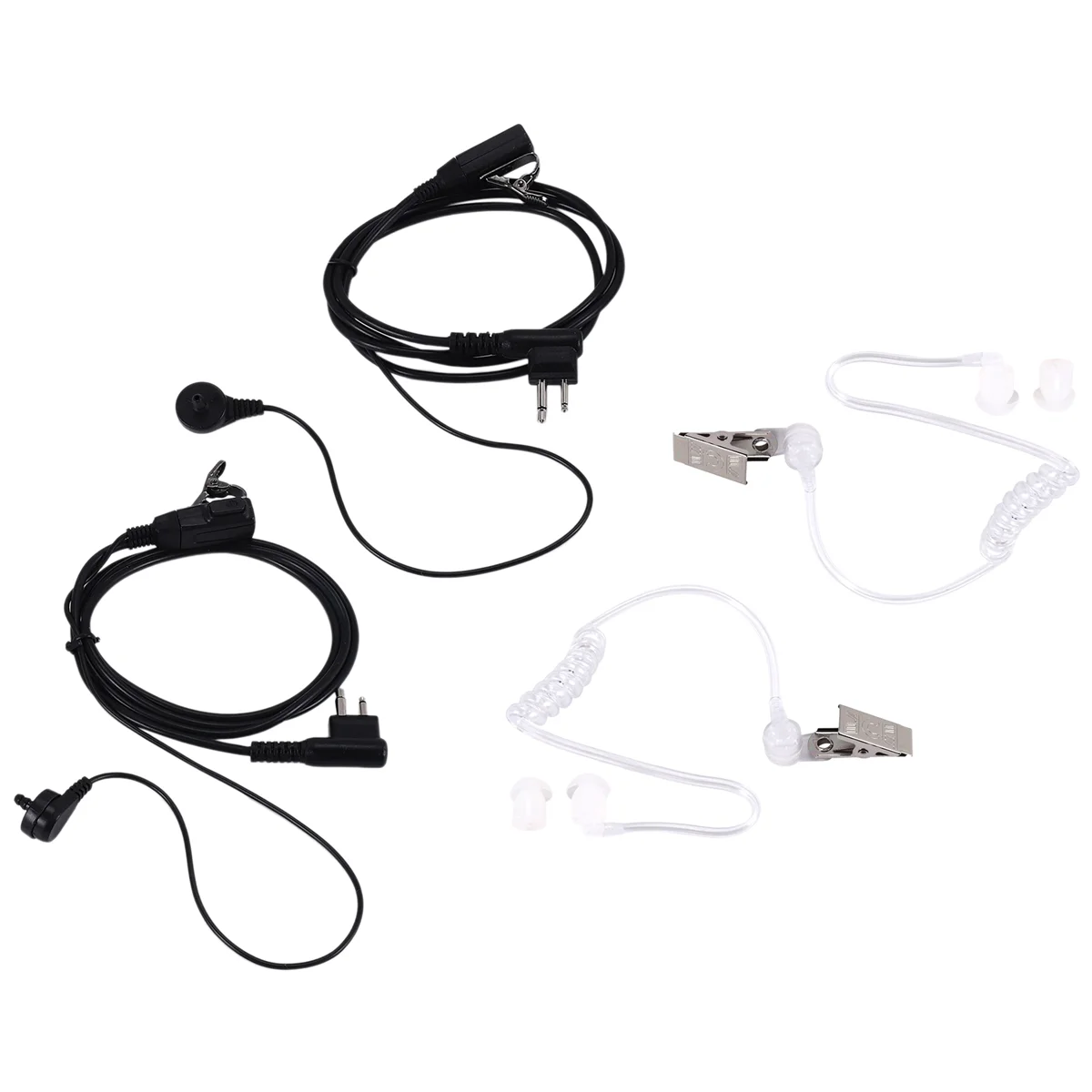 2Pack Fbi Style 2Pin Covert Acoustic Tube Earpiece Ptt Headset For Motorola 2 Ways Radio GP88S GP300 GP68 GP2000 GP88 GP3188