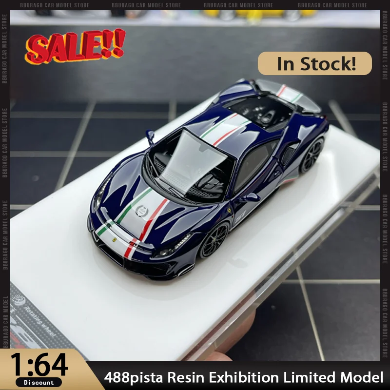 

New In Stock Diy 1:64 488pista Resin Exhibition Limited Edition Car Model Miniature Diecast Nissan Ornaments Custom Toy Kid Gift