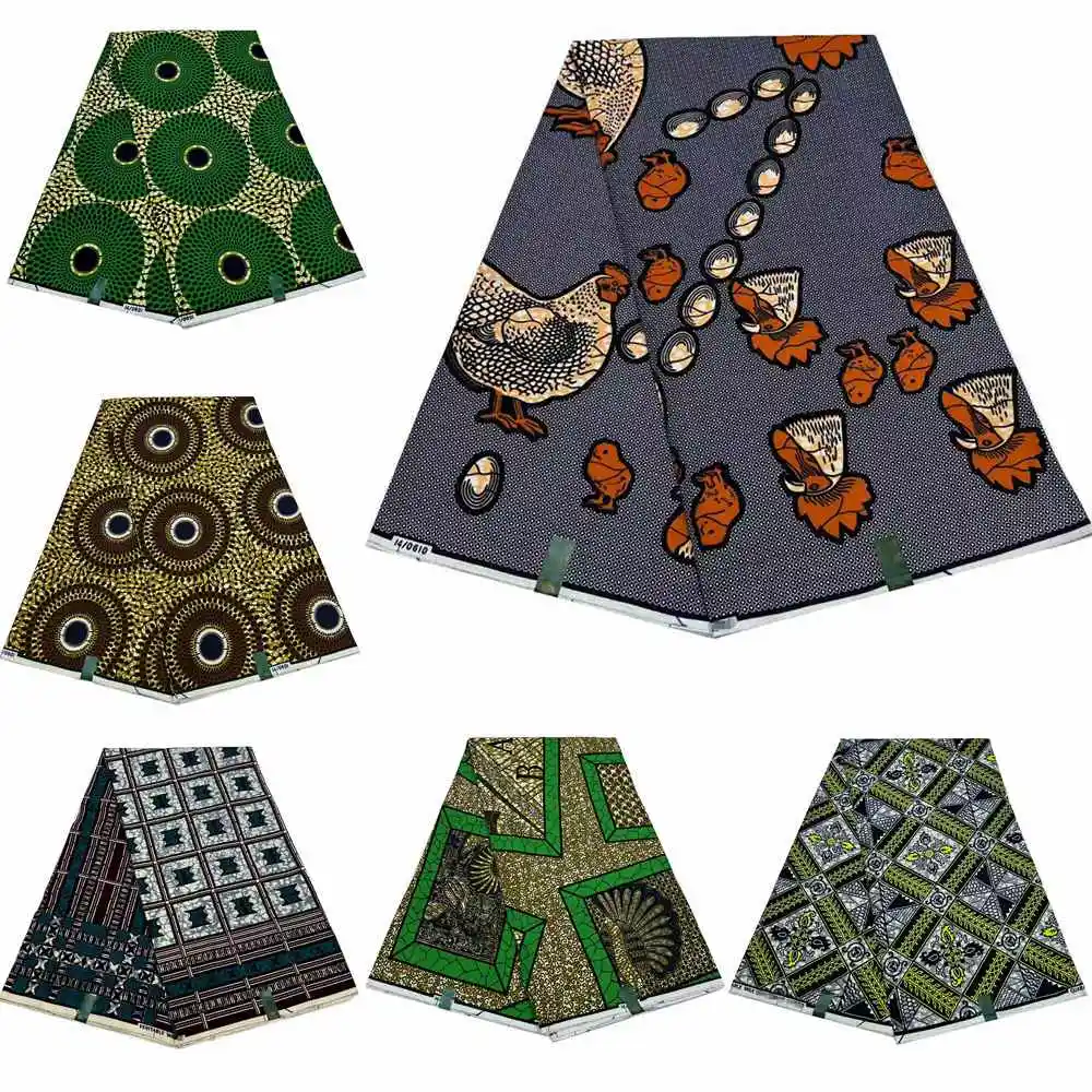 Guaranteed Veritable African Real Wax Print Fabric Ghana Style Ankara Wax Tissu Pagne 100% Cotton Soft Design Nigeria Wax Fabric