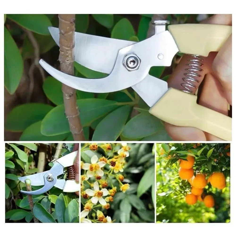 Stainless Steel Gardening Pruning Shears Labor-Saving Precision Cutting Grafting Pruner Shear Hand Pruner Fruit Tree