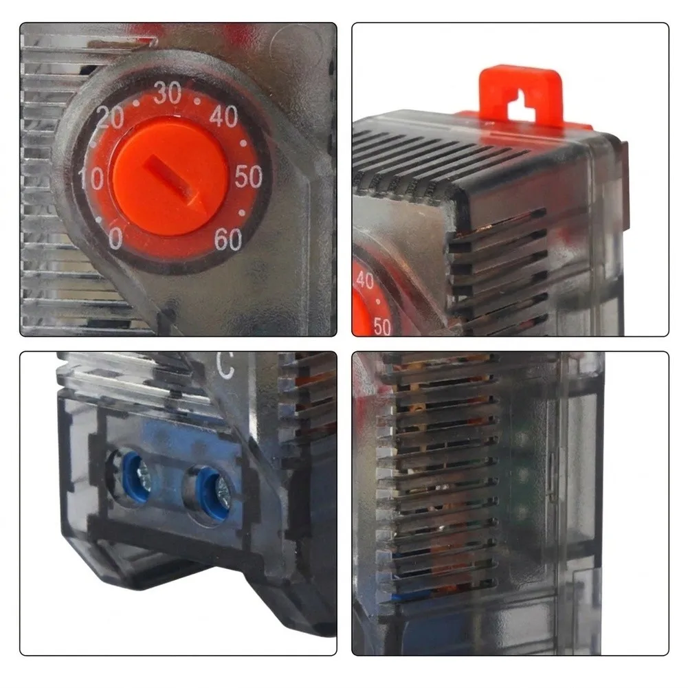 35mm DIN for rail Temperature Controller Bimetal Sensor Element Compact Size 60*35*33mm Instantaneous for contact Type