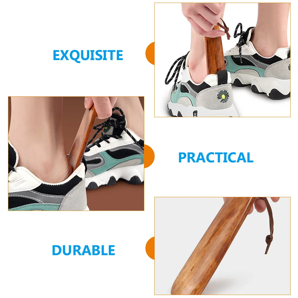 

3pcs Wood Shoehorn Wear-Resistant Smooth Shoe Helper Portable For Home Travel Elderly Household Shoe Lifter Accessory