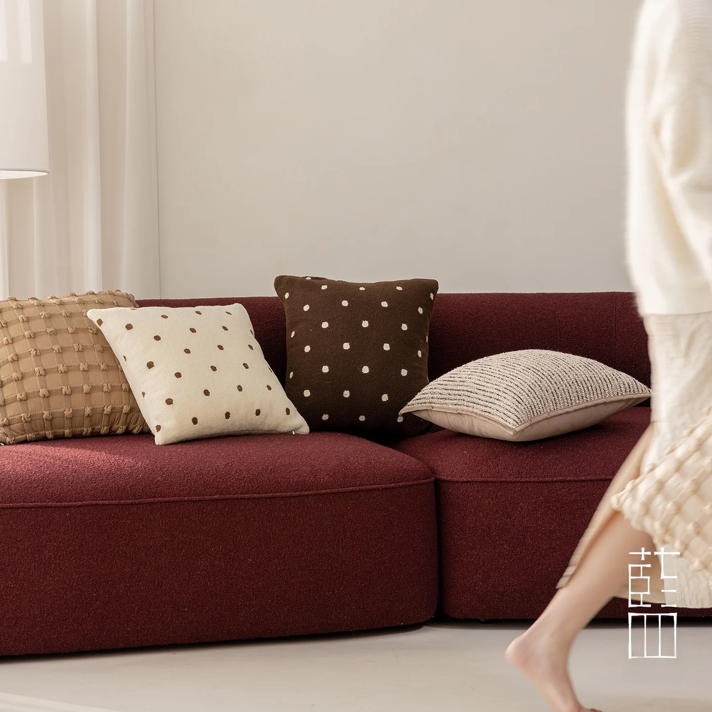 

Ретро-подушка в горошек с 3D-клеткой, кремового цвета, для уюта и тепла, мягкий декоративный элемент, квадратная стеганая наволочка, моющаяся подушка