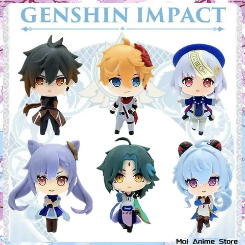Genshin-figura de Anime de impacto Paimon Klee Amber Kelly Kawaii, colección de figuras de acción, modelo de PVC, juguetes para niños, regalos