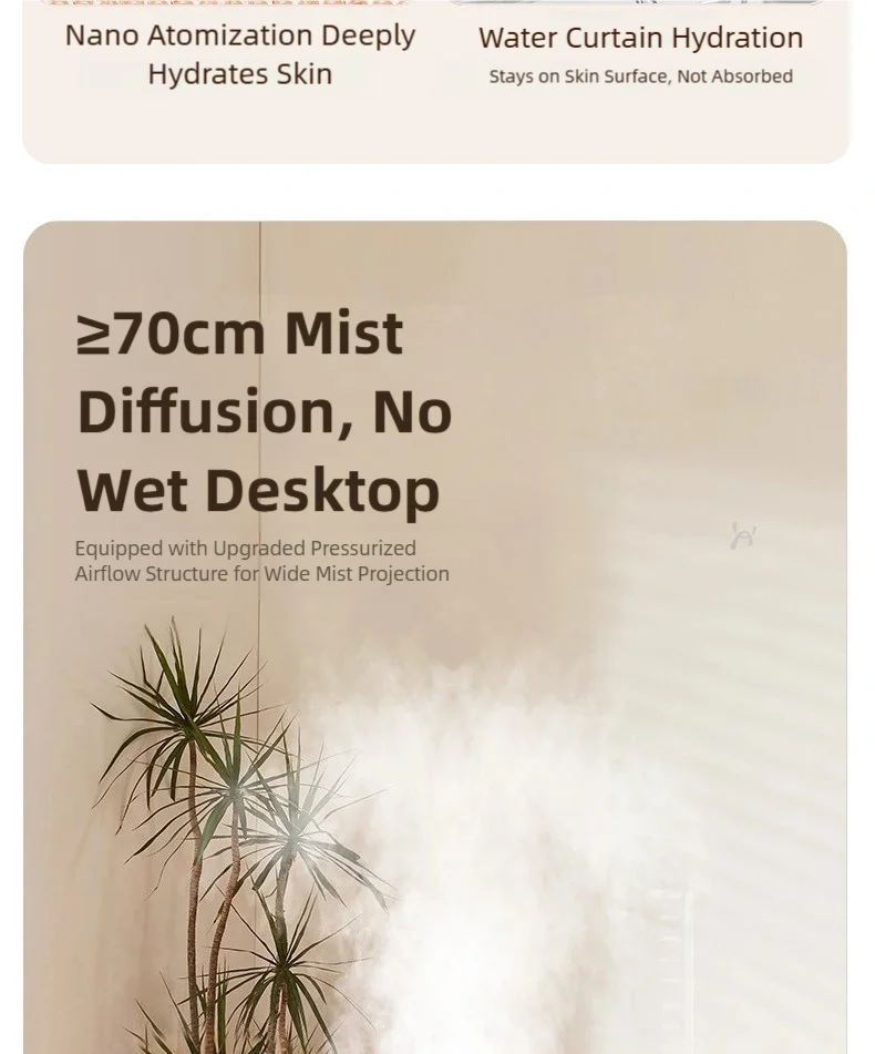 TINSOL 2500ml Digitaler Dual-Spray-Luftbefeuchter mit USB-Anschluss, Aroma-Luftbefeuchter für ätherische Öle, Dreistufiger Nebel-Luftbefeuchter für das Schlafzimmer – Detail 16