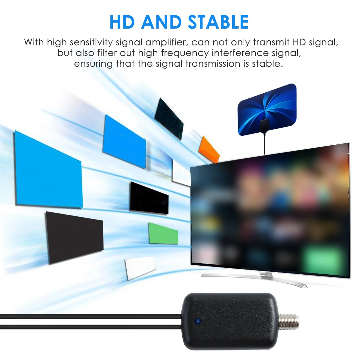 New TV Antenna Mini HD Indoor Digital Antenna HDTV Antenna DVB-T/T2 Signal Receiving High Gain Antenna With Amplifier Receiver