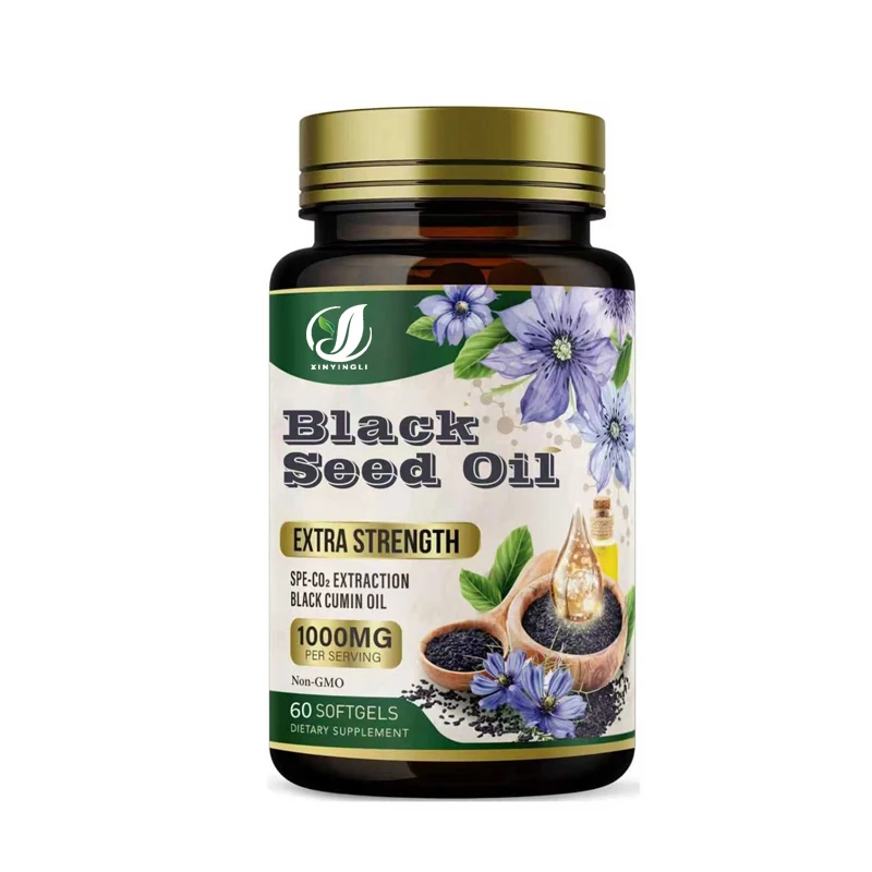 

Black Seed Oil Capsules 1000mg, Pure Natural Black Cumin Seed Oil and Antioxidant for Skin and Immune Support - Gluten Free