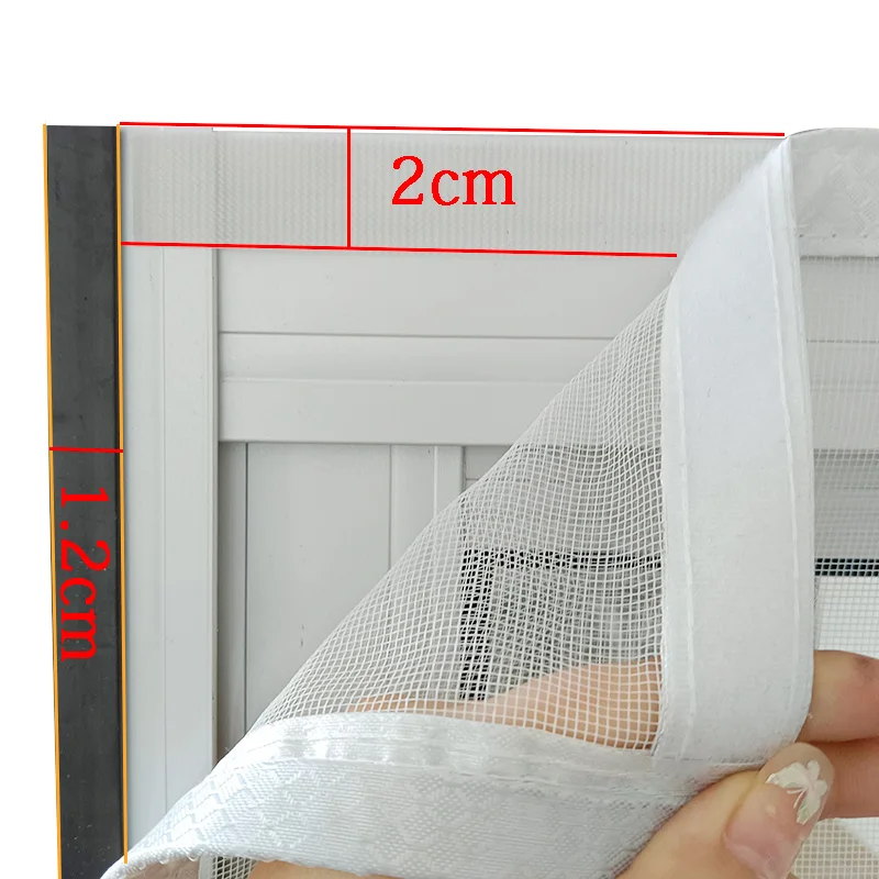 Customizable white magnetic mesh window screen mosquito proof mesh, non perforated home curtains, simple invisible screen window