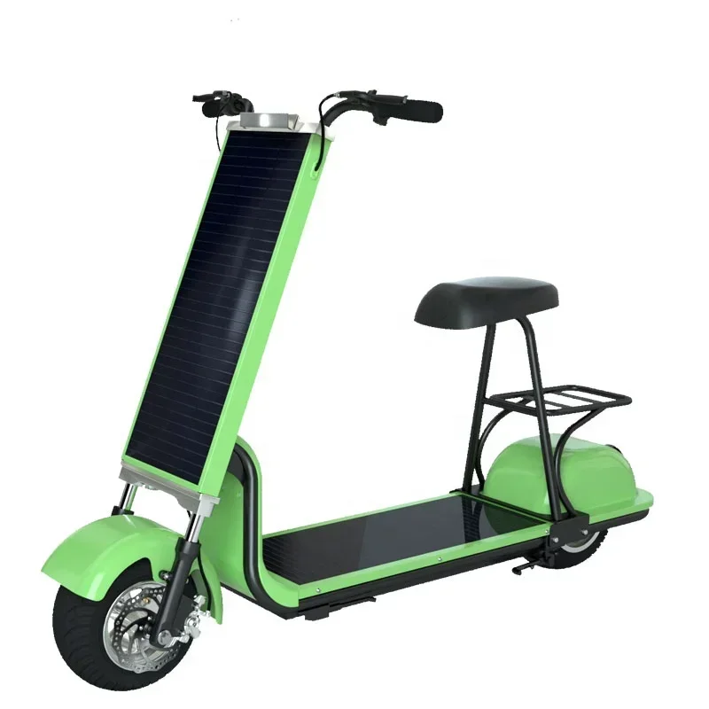 New Innovation Weak Light Tech Anti-impact Foldable 350wt Solar Energy Powered Electric Solar Scooter With 2 Solar Panels