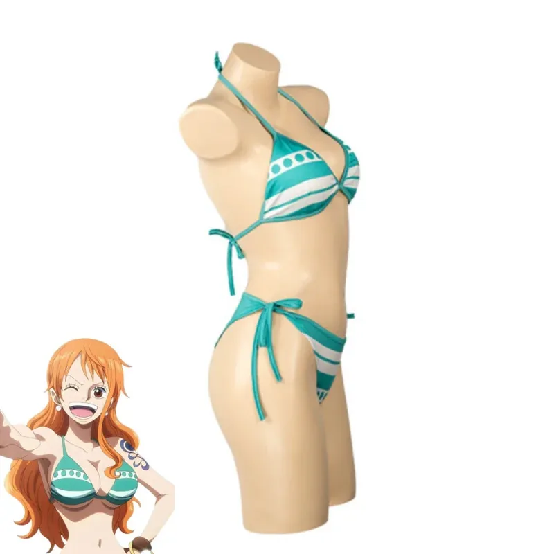 Anime Nami Cosplay Costume Two Years Later Split Suspenders Underwear Panties Swimsuit Woman Sexy Cute Party Bikinis;2k,j'x.8;